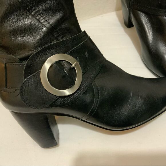 Spring step Black knee-high pointed toe buckle boot size 39 - Picture 13 of 14